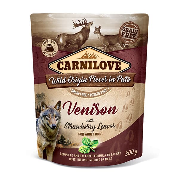 Carnilove Venison & Strawberry Leaves Pouch for Dogs