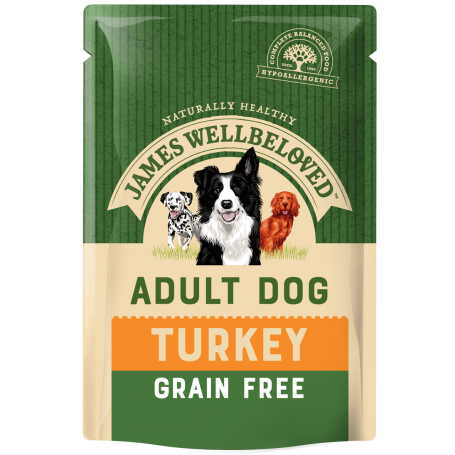 James Wellbeloved Dog Adult Grain Free Turkey Pouches 12pk
