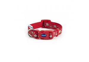 Nylon Reflective Collar - Red with Stars