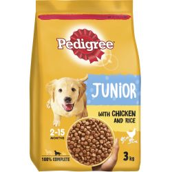 Pedigree Junior Dog Chicken & Rice 3kg