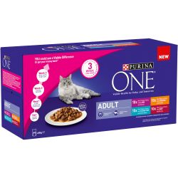 Purina One Adult Pouches Mixed Mini Fillets in Gravy