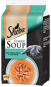 Sheba Soup Chicken & Tuna Fillets 4x40g